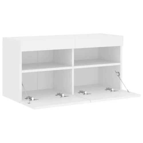 Zidni TV ormarić s LED svjetlima bijeli 80x30x40 cm - Bijela 1 80 cm Cijena