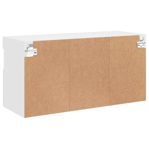 Zidni TV ormarić s LED svjetlima bijeli 80x30x40 cm - Bijela 1 80 cm Cijena