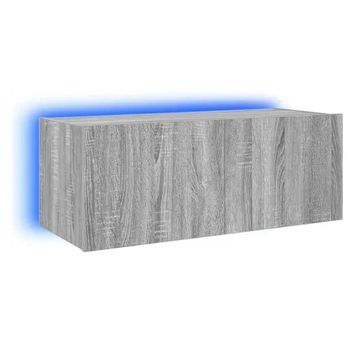 Zidni TV ormarić s LED svjetlima boja hrasta 80x35x31 cm - Sivi hrast sonoma 80 x 35 x 31 cm 1 Cijena