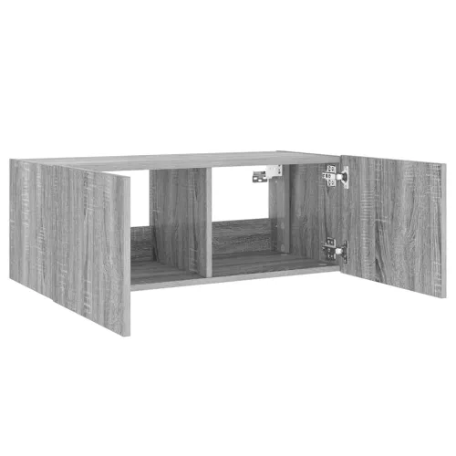 Zidni TV ormarić s LED svjetlima boja hrasta 80x35x31 cm - Sivi hrast sonoma 80 x 35 x 31 cm 1 Cijena