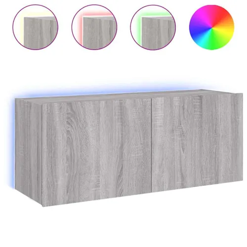 Zidni TV ormarić s LED svjetlima siva boja hrasta 100x35x41 cm - Sivi hrast sonoma 100 x 35 x 41 cm 1 Cijena