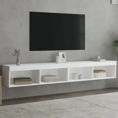 TV ormarići s LED svjetlima 2 kom bijeli 100x30x30 cm - Bijela 2 100 cm Cijena
