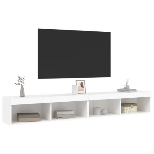 TV ormarići s LED svjetlima 2 kom bijeli 100x30x30 cm - Bijela 2 100 cm Cijena