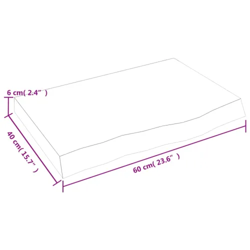 Stolna ploča 60x40x(2-6) cm od netretirane masivne hrastovine - Prirodna 60 x 40 x 6 cm Cijena