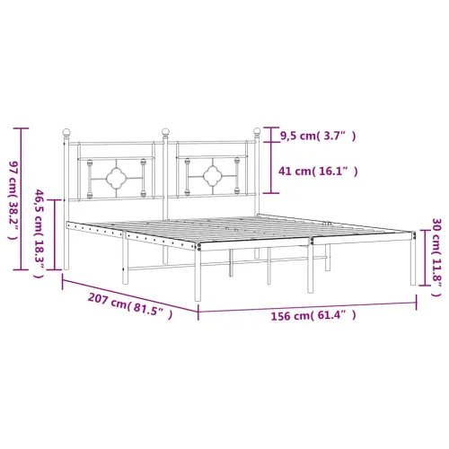 Metalni okvir za krevet s uzglavljem bijeli 150x200 cm - Bijela 150 x 200 cm s uzglavljem Cijena