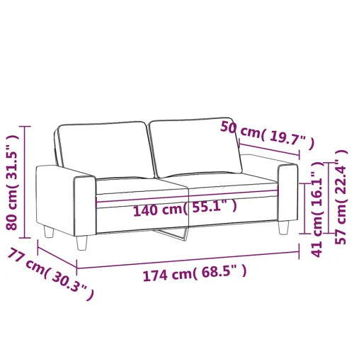 Dvosjed od tkanine crni 140 cm - Crna 140 cm Cijena