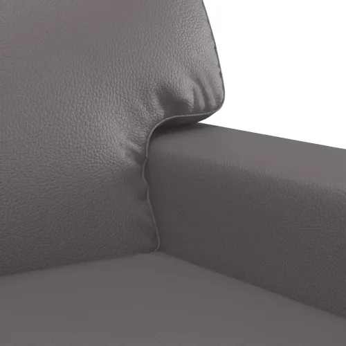 3-dijelni set sofa sivi od umjetne kože - Siva s jastučićima i tabureom Cijena