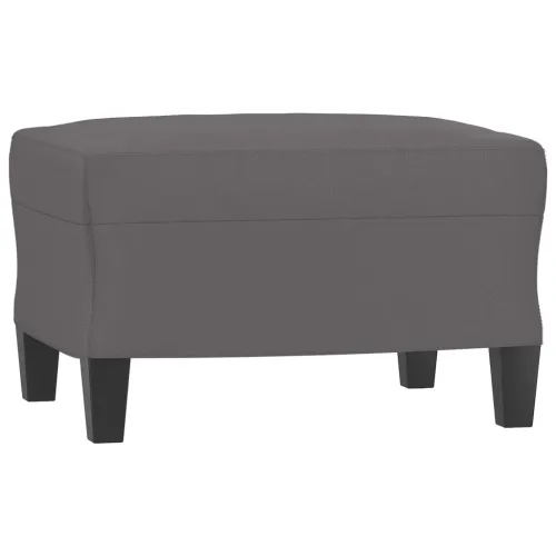 3-dijelni set sofa sivi od umjetne kože - Siva s jastučićima i tabureom Cijena