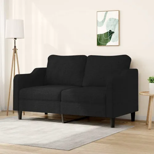 Dvosjed od tkanine crni 140 cm - Crna 1 140 cm Cijena