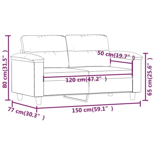 Dvosjed od umjetne kože 120 cm – boja crnog vina - Boja crnog vina 120 cm Cijena