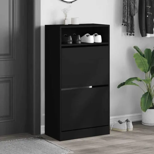 Ormarić za cipele crni 60 x 34 x 116 cm od konstruiranog drva - Crna 1 60 cm 1 Cijena
