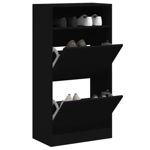 Ormarić za cipele crni 60 x 34 x 116 cm od konstruiranog drva - Crna 1 60 cm 1 Cijena