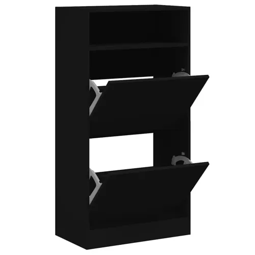 Ormarić za cipele crni 60 x 34 x 116 cm od konstruiranog drva - Crna 1 60 cm 1 Cijena