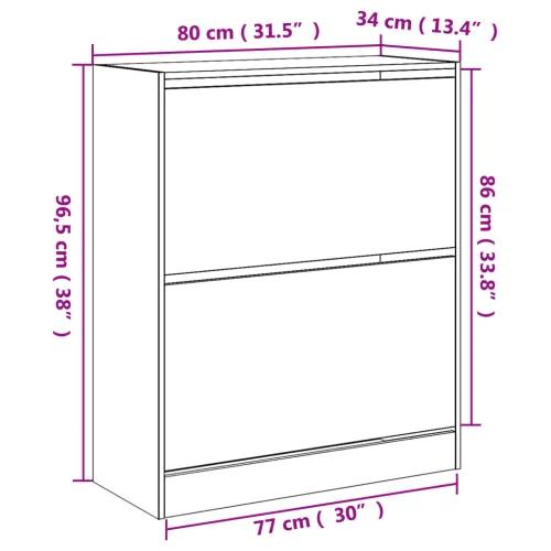 Ormarić za cipele bijeli 80 x 34 x 96,5 cm konstruirano drvo - Bijela 80 x 34 x 96.5 cm Cijena