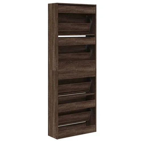 Ormarić za cipele boja hrasta 60x21x163,5 cm konstruirano drvo - Smeđi hrast 60 x 21 x 163.5 cm Cijena