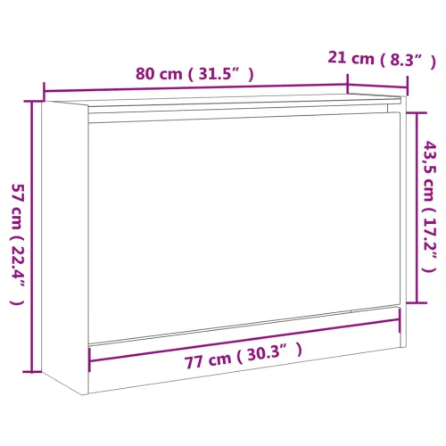Ormarić za cipele dimljeni hrast 80x21x57 cm konstruirano drvo - Dimljeni hrast 80 x 21 x 57 cm Cijena