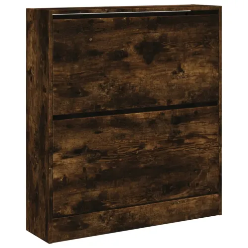 Ormarić za cipele dimljeni hrast 80x21x87,5cm konstruirano drvo - Dimljeni hrast 80 x 21 x 87.5 cm Cijena