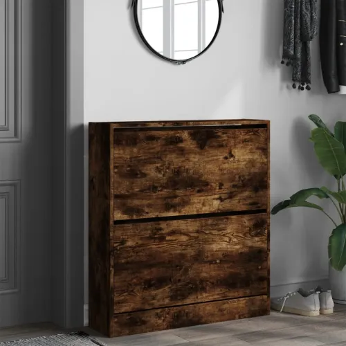 Ormarić za cipele dimljeni hrast 80x21x87,5cm konstruirano drvo - Dimljeni hrast 80 x 21 x 87.5 cm Cijena