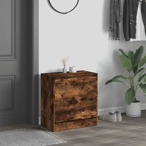 Ormarić za cipele boja hrasta 60x34x63,5 cm konstruirano drvo - Dimljeni hrast 60 x 34 x 63.5 cm Cijena