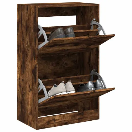 Ormarić za cipele boja hrasta 60x34x96,5 cm konstruirano drvo - Dimljeni hrast 60 x 34 x 96.5 cm Cijena