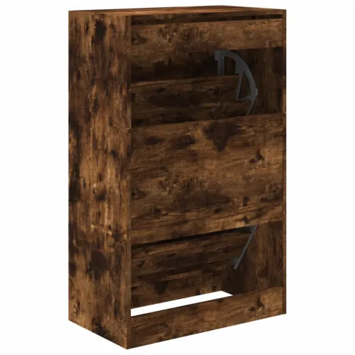 Ormarić za cipele boja hrasta 60x34x96,5 cm konstruirano drvo - Dimljeni hrast 60 x 34 x 96.5 cm Cijena