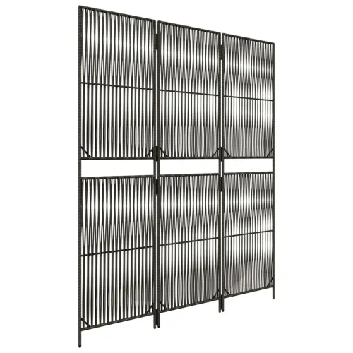 Paravan - Sobna pregrada s 3 panela siva od poliratana - Siva 147 x 180 cm Linijsko tkanje 1 Cijena