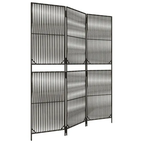 Paravan - Sobna pregrada s 3 panela siva od poliratana - Siva 147 x 180 cm Linijsko tkanje 1 Cijena