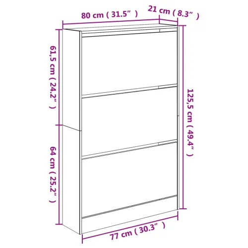Ormarić za cipele bijeli 80x21x125,5 cm od konstruiranog drva - Bijela 80 x 21 x 125.5 cm Cijena