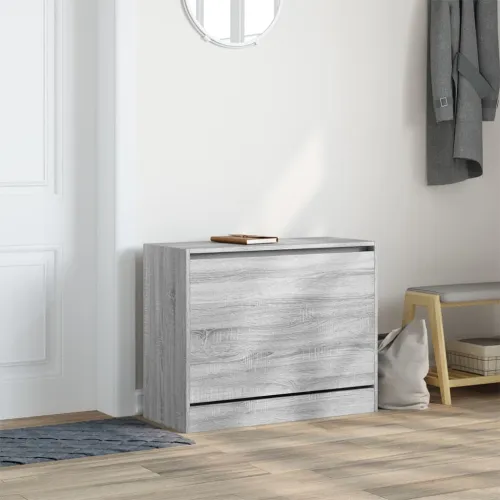 Ormarić za cipele boja hrasta 80x34x63 cm konstruirano drvo - Sivi hrast sonoma 80 x 34 x 63 cm Cijena
