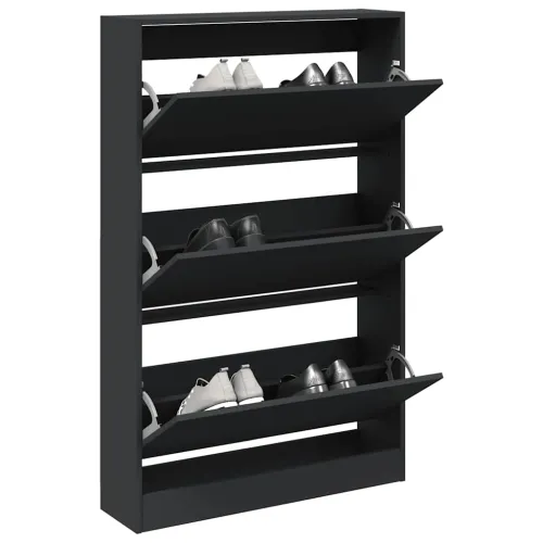 Ormarić za cipele crni 80x21x125,5 cm od konstruiranog drva - Crna 80 x 21 x 125.5 cm Cijena