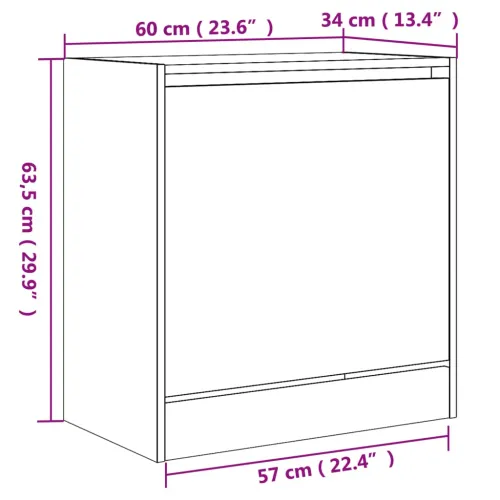 Ormarić za cipele boja hrasta 60x34x63,5 cm konstruirano drvo - Smeđi hrast 60 x 34 x 63.5 cm Cijena