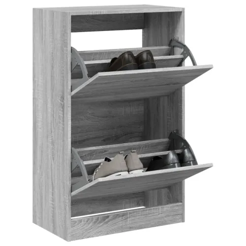 Ormarić za cipele boja hrasta 60x34x96,5 cm konstruirano drvo - Sivi hrast sonoma 60 x 34 x 96.5 cm Cijena