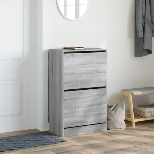 Ormarić za cipele boja hrasta 60x34x96,5 cm konstruirano drvo - Sivi hrast sonoma 60 x 34 x 96.5 cm Cijena