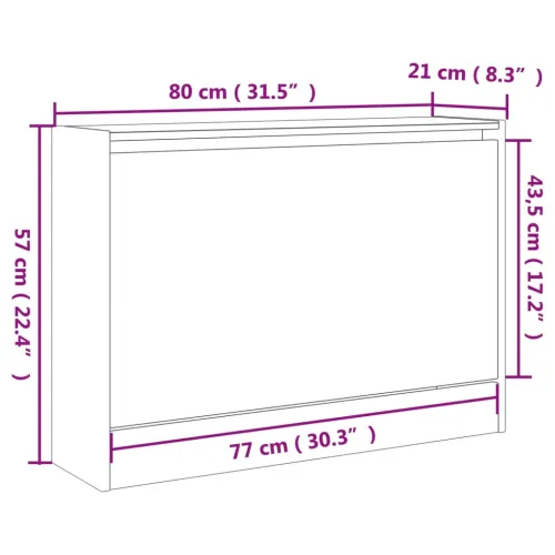 Ormarić za cipele sivi hrast 80x21x57 cm konstruirano drvo - Sivi hrast sonoma 80 x 21 x 57 cm Cijena