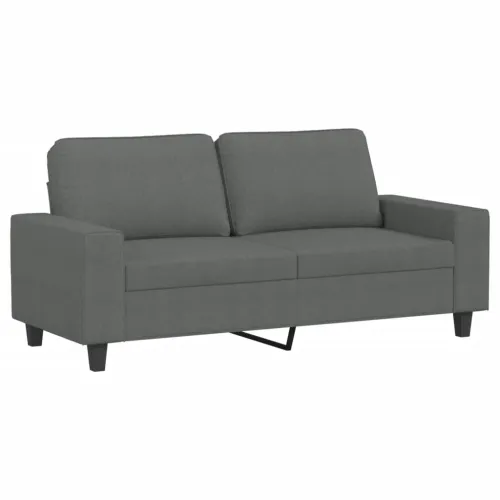 2-dijelni set sofa tamnosivi od tkanine - Tamno siva s jastučićima Cijena