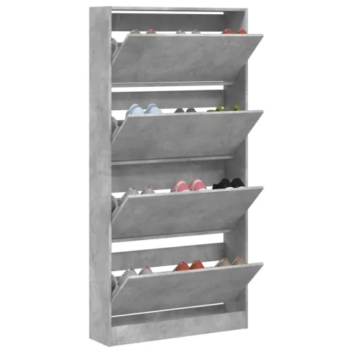 Ormarić za cipele s 4 ladice siva boja betona 80x21x163,5 cm - Beton siva 80 x 21 x 163.5 cm Cijena