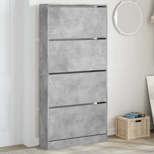 Ormarić za cipele s 4 ladice siva boja betona 80x21x163,5 cm - Beton siva 80 x 21 x 163.5 cm 1 1 Cijena