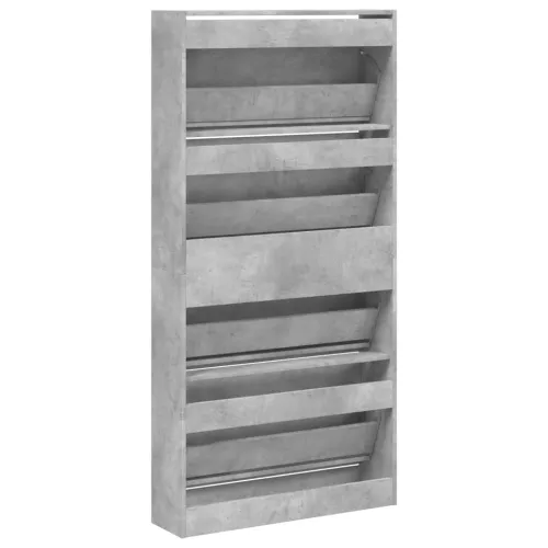 Ormarić za cipele s 4 ladice siva boja betona 80x21x163,5 cm - Beton siva 80 x 21 x 163.5 cm Cijena