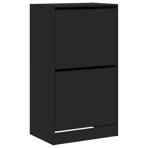 Ormarić za cipele s 2 preklopne ladice crni 60 x 42 x 108 cm - Crna 60 x 42 x 108 cm Cijena