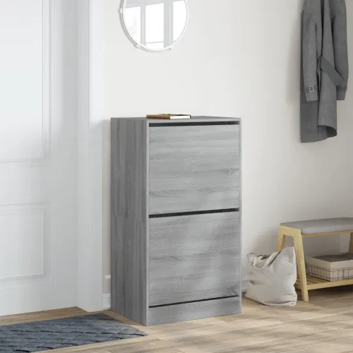 Ormarić za cipele s 2 ladice siva boja hrasta 60x42x108 cm - Sivi hrast sonoma 60 x 42 x 108 cm Cijena