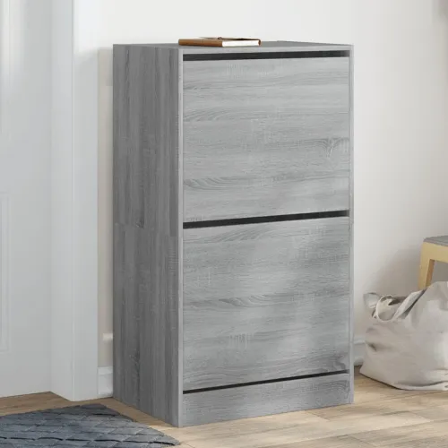 Ormarić za cipele s 2 ladice siva boja hrasta 60x42x108 cm - Sivi hrast sonoma 60 x 42 x 108 cm Cijena