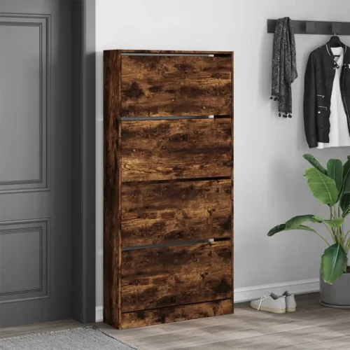 Ormarić za cipele s 4 ladice boja hrasta 80 x 21 x 163,5 cm - Dimljeni hrast 80 x 21 x 163.5 cm Cijena