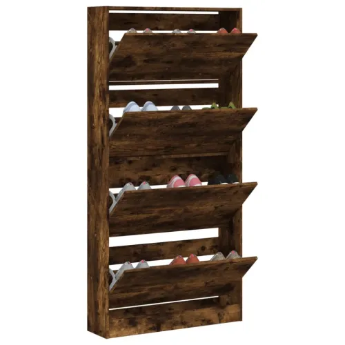 Ormarić za cipele s 4 ladice boja hrasta 80 x 21 x 163,5 cm - Dimljeni hrast 80 x 21 x 163.5 cm Cijena