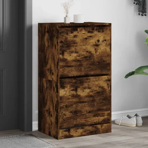 Ormarić za cipele s 2 ladice boja hrasta 60 x 42 x 108 cm - Dimljeni hrast 60 x 42 x 108 cm Cijena