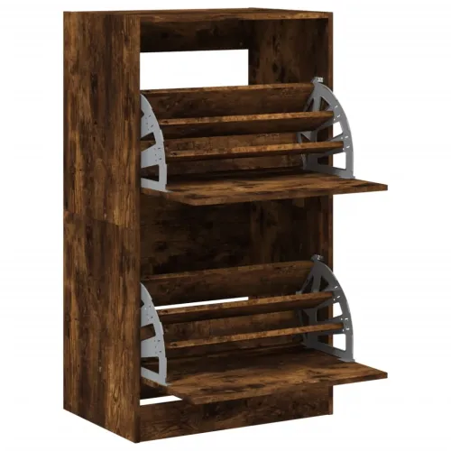 Ormarić za cipele s 2 ladice boja hrasta 60 x 42 x 108 cm - Dimljeni hrast 60 x 42 x 108 cm Cijena
