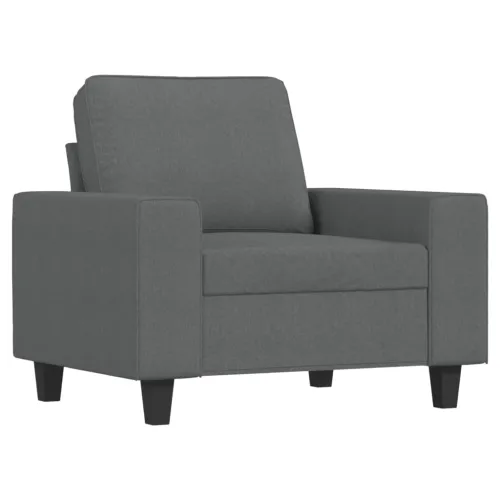 3-dijelni set sofa tamnosivi od tkanine - Tamno siva s jastučićima Cijena