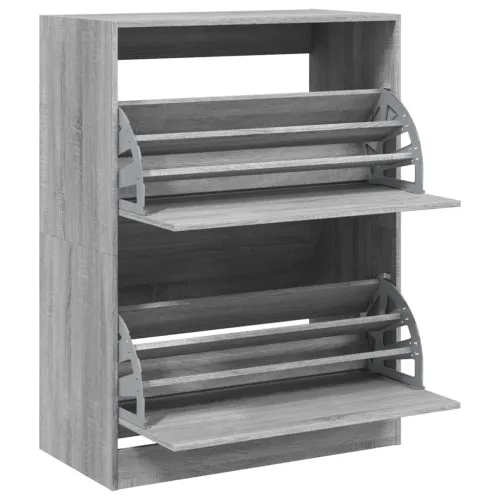 Ormarić za cipele s 2 preklopne ladice boja hrasta 80x42x108 cm - Sivi hrast sonoma 80 x 42 x 108 cm Cijena