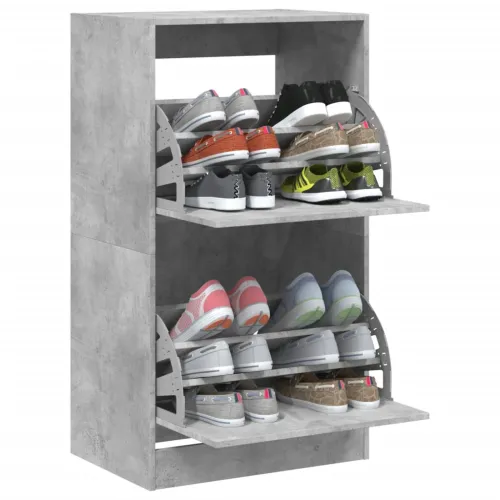 Ormarić za cipele s 2 ladice siva boja betona 60 x 42 x 108 cm - Beton siva 60 x 42 x 108 cm Cijena