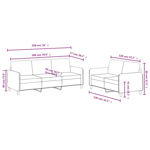 2-dijelni set sofa tamnosivi baršunasti - Tamno siva 1 s jastučićima Cijena