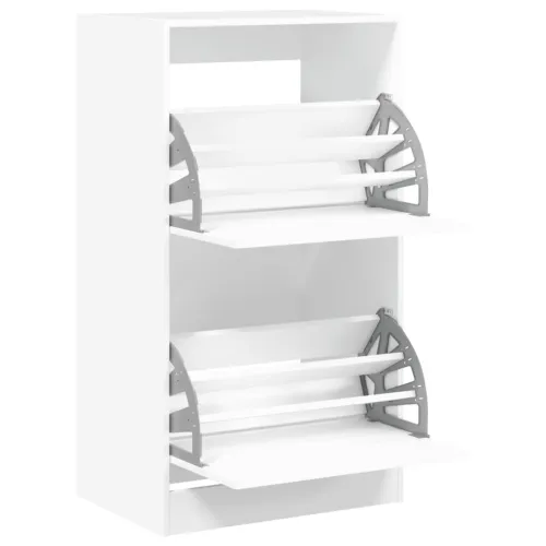 Ormarić za cipele s 2 preklopne ladice bijeli 60 x 42 x 108 cm - Bijela 60 x 42 x 108 cm Cijena